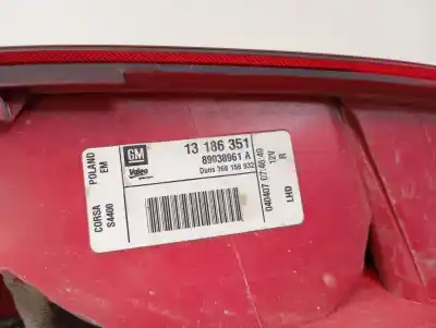 Pezzo di ricambio per auto di seconda mano luci posteriori destra per opel corsa d catch me riferimenti oem iam 13168351  