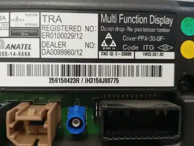 Second-hand car spare part multifunction display for renault clio iv dynamique oem iam references d090016  