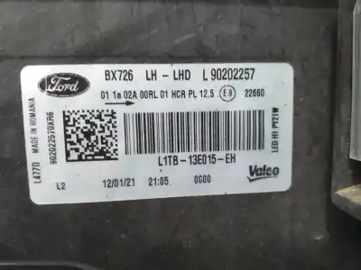 Peça sobressalente para automóvel em segunda mão farol / farolim esquerdo por ford puma titanium 120 cv / 88 kw referências oem iam l1tb-13e015-eh  