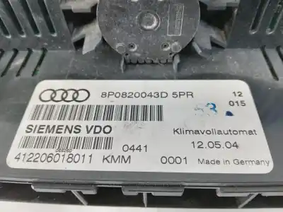 Peça sobressalente para automóvel em segunda mão comando de sofagem (chauffage / ar condicionado) por audi a3 (8p) 2.0 fsi ambiente referências oem iam 8p0820043d