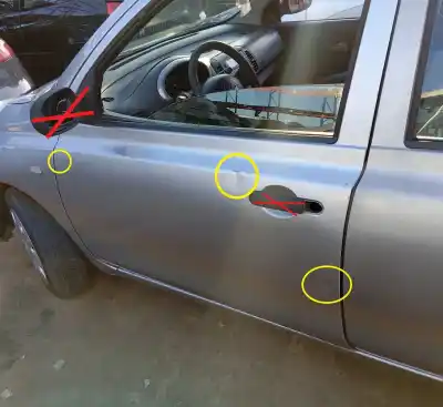 Peça sobressalente para automóvel em segunda mão porta da frente esquerda por nissan micra (k12e) acenta referências oem iam 