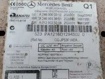 Second-hand car spare part gps navigation system for mercedes-benz clase a (w176) a 220 cdi (176.003) oem iam references a2469001206 e3-a1-24-7 a27469000012