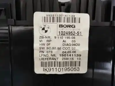 Pezzo di ricambio per auto di seconda mano pannello degli strumenti per bmw serie 1 berlina (e81/e87) 118d riferimenti oem iam 102495251 e3-a2-25-3 150141139