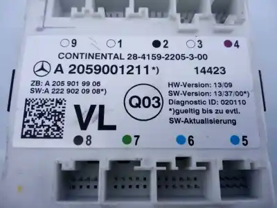 Автозапчастина б/у електронний модуль для mercedes-benz clase c (w205) familiar c 220 t cdi bluetec edition 1 (205.204) посилання на oem iam a2059001211 e3-a1-3-4 