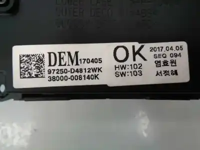 Peça sobressalente para automóvel em segunda mão comando de sofagem (chauffage / ar condicionado) por kia optima drive referências oem iam 97250d4812 e3-a3-29-4 38000008140