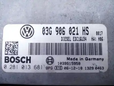 Автозапчасти б/у блок управления двигателем за volkswagen caddy ka/kb (2k) furg. ссылки oem iam 03g906021hs e2-a1-45-7 0281013681
