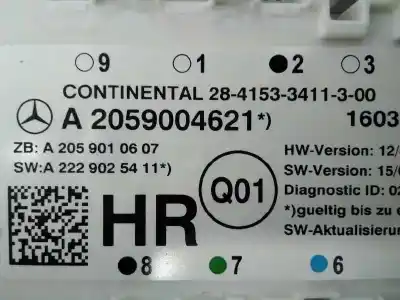 Автозапчастина б/у електронний модуль для mercedes-benz clase c (w205) familiar c 220 t cdi bluetec edition 1 (205.204) посилання на oem iam a2059004621 e3-a1-7-5 a2059010607