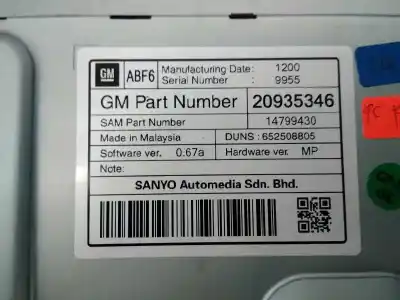 Second-hand car spare part gps navigation system for opel astra j lim. sport oem iam references 13346052 e3-a5-32-1 13346098