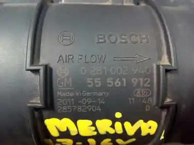 Second-hand car spare part flowmeter for opel meriva b cosmo oem iam references 0281002940 e3-a5-35-1 55561012