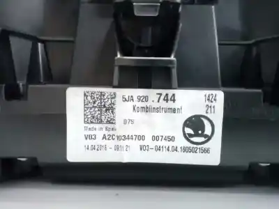 Second-hand car spare part dashboard for skoda rapid active oem iam references 5ja920744 e2-a1-8-6 
