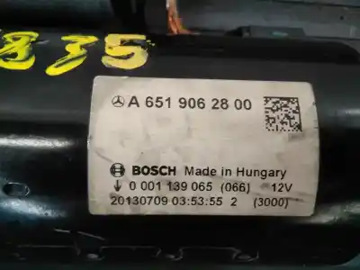 Second-hand car spare part starter motor for mercedes clase e (w212) lim. e 250 cdi 4-matic (212.082) oem iam references a6519062800  0001139065