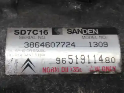 Pezzo di ricambio per auto di seconda mano compressore aria condizionata per citroen c4 picasso exclusive riferimenti oem iam 9651911480 p3-a2-24-1 3864607724
