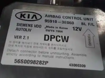 Piesă de schimb auto la mâna a doua unitate de control airbag pentru kia sorento (bl) (2002->) 2.5 crdi referințe oem iam 959103e060