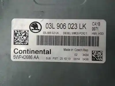 Second-hand car spare part ecu engine control for skoda spaceback (5h) ambition oem iam references 03l906023lk e2-a1-23-4 5wp42686aa Second-hand car spare part ecu engine control for skoda spaceback (5h) ambition oem iam references 03l906023lk e2-a1-23-4 5wp42686aa