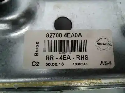 Автозапчастина б/у регулятор скла заднього правого для nissan qashqai (j11) acenta посилання на oem iam 827004ea0a e2-a4-38-2 gb558rc