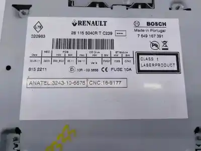 Автозапчастина б/у gps навігаційна система для renault scenic iii grand dynamique посилання на oem iam 253b00345r e2-a1-33-1 259154618r