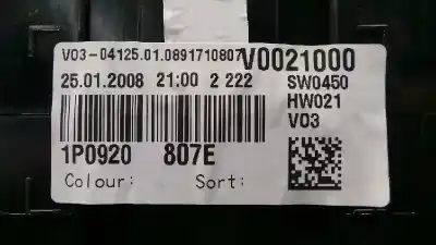 Second-hand car spare part dashboard for seat leon (1p1) reference oem iam references 1p0920807e e2-a1-39-6 