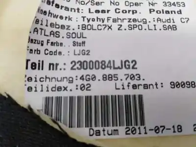 Автозапчастина б/у ліва бічна подушка безпеки для audi a6 lim. (4g2) 2.0 tdi посилання на oem iam 4g0885703 e1-b6-55-1 