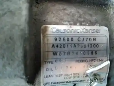 Second-hand car spare part air conditioning compressor for nissan note (e11e) tekna oem iam references 92600cj70b p3-a1-8-2 a42011a2901200