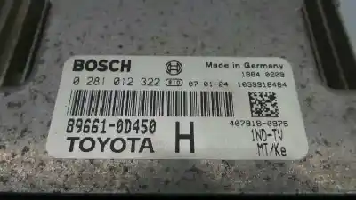 Second-hand car spare part ecu engine control for toyota yaris (ksp9/scp9/nlp9) sol oem iam references 896610d450 e3-b2-3-3 0281012322