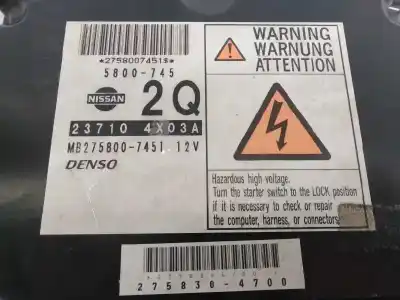 Second-hand car spare part ecu engine control for nissan navara pick-up (d40m) doble cab se 4x4 oem iam references 237104x03a e3-b4-22-4 mb2758007451