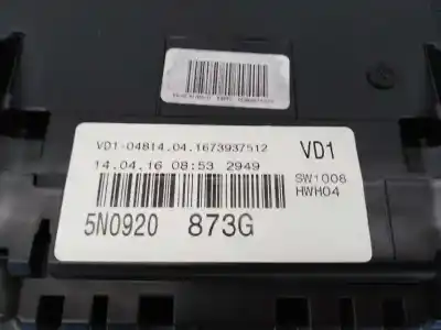 Pièce détachée automobile d'occasion compteur de vitesse tableau de bord pour volkswagen tiguan 2.0 tdi références oem iam 5n0920873g a2c95293600 e2-a1-15-1 