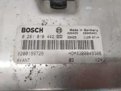 Second-hand car spare part ecu engine control for renault scenic (ja..) motor 1.9 ltr. - 59 kw dti diesel oem iam references 0281010442 e2-a1-29-7 8200199726