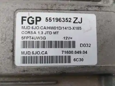 Автозапчастина б/у ебу контролер двигуна для opel corsa c corsavan посилання на oem iam 55196352zj e3-a5-24-3 5fpt4uw3g
