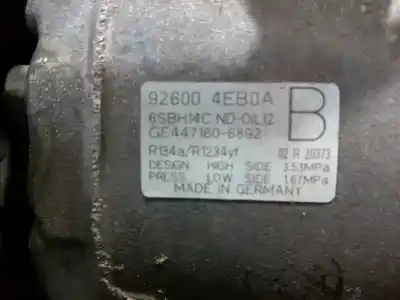 İkinci el araba yedek parçası klima kompresörü için nissan qashqai (j11) tekna oem iam referansları 926004eb0a p3-b3-14-2 gsbh14c