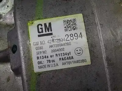 Автозапчастина б/у компресор кондиционера для opel mokka x excellence посилання на oem iam 424728942894 p3-a2-2-4 akt200a426
