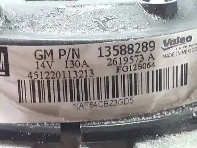 Автозапчастина б/у генератор для opel mokka x excellence посилання на oem iam 13588289 p3-b5-13-2 2619573a