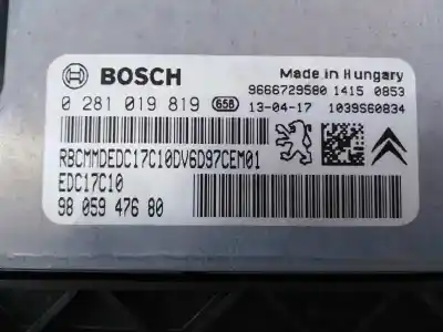 Second-hand car spare part ecu engine control for citroen c4 lim. sport oem iam references 0281019819 e3-b2-44-2 9805947680