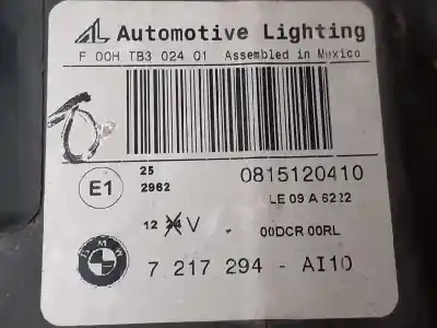 Recambio de automóvil de segunda mano de faro izquierdo xenon para bmw x3 (f25) xdrive 20d referencias oem iam 7217294  