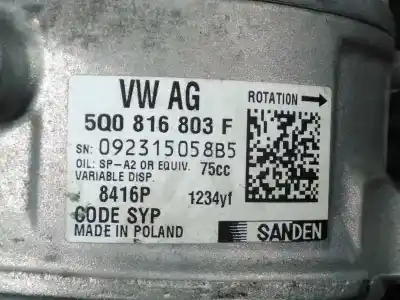 Автозапчасти б/у компрессор кондиционера воздуха за skoda octavia combi (5e5) ambition ссылки oem iam 5q0816803f p3-a1-4-2 09231505885
