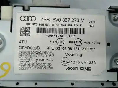 Peça sobressalente para automóvel em segunda mão módulo / sistema de navegação gps por audi a3 (8v) ambition referências oem iam 8v0919614p e2-a1-12-7 8v0857273
