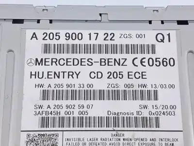 Peça sobressalente para automóvel em segunda mão módulo / sistema de navegação gps por mercedes clase c (w205) lim. c 220 cdi bluetec (205.004) referências oem iam a2059001722 e3-a1-1-7 a2059004113