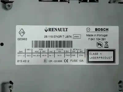 Pièce détachée automobile d'occasion système de navigation gps pour renault scenic ii dynamique références oem iam 259154206r e2-a1-44-2 281150743rt