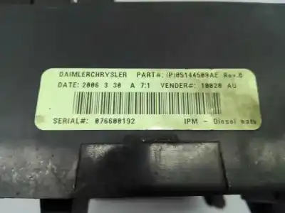 Gebrauchtes Autoersatzteil relais sicherungskasten multifunktionsrelais zum chrysler voyager (rg) 2.8 crd cat oem-iam-referenzen p05144509a  t076600192