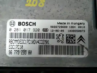 Peça sobressalente para automóvel em segunda mão centralina de motor uce por peugeot 208 access referências oem iam 9677529580 e3-b2-45-4 0281017920