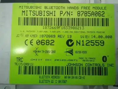 Second-hand car spare part electronic module for mitsubishi outlander (gf0) phev kaiteki 4wd oem iam references 8785a062 e3-a2-9-5 1872669f1833988213