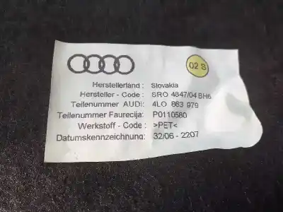 Автозапчасти б/у обивка передней правой двери за audi q7 (4l) v6 3.0 tdi (176kw) ambiente ссылки oem iam 4lo863979 p2-a1-21 sro484704bh6