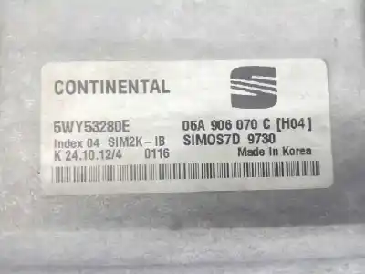 Second-hand car spare part ecu engine control for seat altea xl (5p5) reference oem iam references 06a906070c e2-a1-10-3 5wy53280e