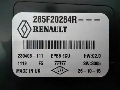 Second-hand car spare part electronic module for renault kadjar business 4x4 oem iam references 285f20284r e2-a1-43-7 
