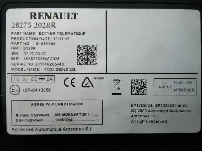 Second-hand car spare part electronic module for renault kadjar business 4x4 oem iam references 282752028r e2-a1-43-7 