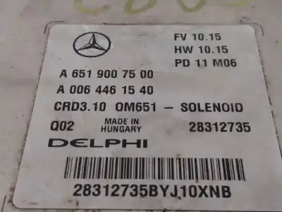 Peça sobressalente para automóvel em segunda mão centralina de motor uce por mercedes clase e (w212) lim. e 220 bluetec (212.001) referências oem iam a6519007500  a0064461540