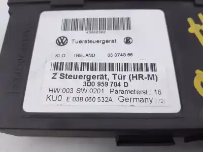 Автозапчастина б/у двигатель заднього правого скла для volkswagen phaeton (3d2/3d8) tdi v6 4motion (4 asientos) посилання на oem iam 3d0959704d e1-b6-24-1 e038060532a
