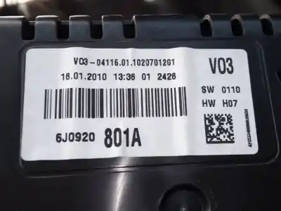 Second-hand car spare part dashboard for seat ibiza (6j5) ecomotive oem iam references 6j0920801a e2-a1-17-1  Second-hand car spare part dashboard for seat ibiza (6j5) ecomotive oem iam references 6j0920801a e2-a1-17-1
