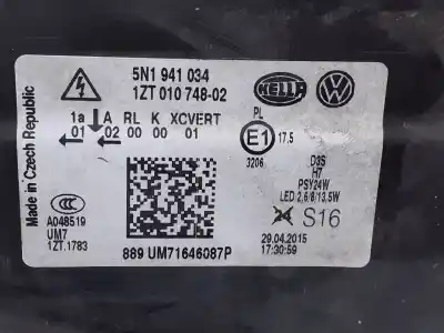 İkinci el araba yedek parçası sag far için volkswagen tiguan (5n2) sport 4motion bluemotion oem iam referansları 5n1941034 e1-b6-18-2 