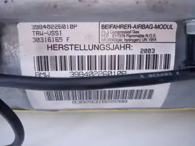 Peça sobressalente para automóvel em segunda mão airbag dianteiro direito por bmw x5 (e53) 3.0d referências oem iam 30316165f e3-a2-35-1 