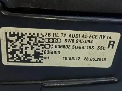 Автозапчастина б/у правий ліхтар в дверях для audi a5 cabriolet (f57) advanced quattro посилання на oem iam 8w6945094 e1-b6-47-2 